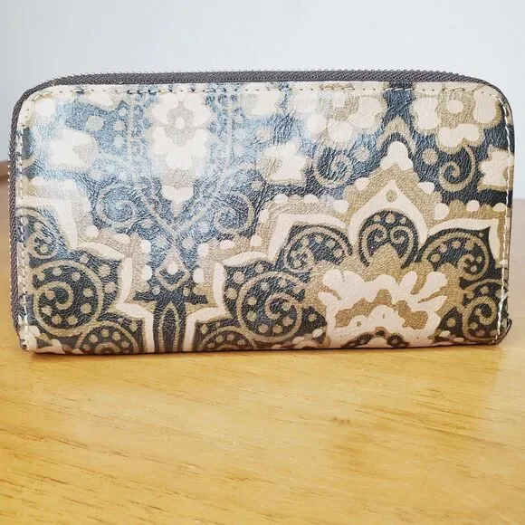 Patricia Nash RFID Georgia Leather Zip Wallet Womens Paisley Printed Clutch - Picture 2 of 6